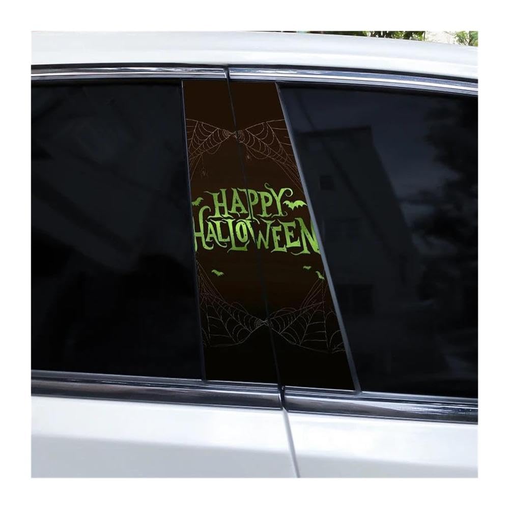 Body Parts 2pcs Halloween in English Car Center Column Sticker DIY Car B-Pillar Decorative Decals(D)