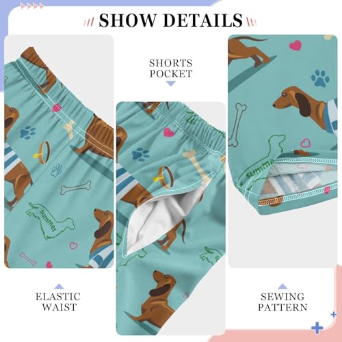 Boys' Pants Dog Dachshund Funny Long Bottoms Jogger Pants Elastic Waist Trousers with Pockets S-XL4