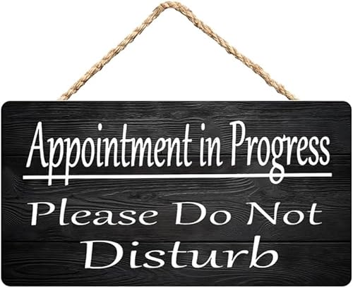 Pibonto Women's Wall Art Wooden Sign Appointment In Progress Please Do Not Disturb Hanging Wooden Sign Garden Fence Bedroom Indoor Outdoor Holiday Decor Daily Decor 5X10 Inch