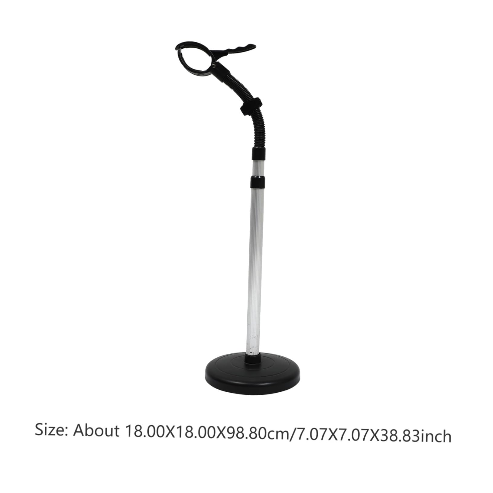 Healeved Supporto per Asciugacapelli Regolabile Nero, Stand Rotante 360° | Abs, Pp e Lega di Alluminio, Installazione Facile, Uso Mani Libere per Styling e Curling
