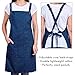 Fine Stripes Denim Apron - Barista, Kitchen, Cooking, Grill, Shop, Bartender, Artist, Stylist, Craft, BBQ, Chef Apron with Adjustable Cross Back Straps, 3 Pockets, Men and Women, One Size Fits All