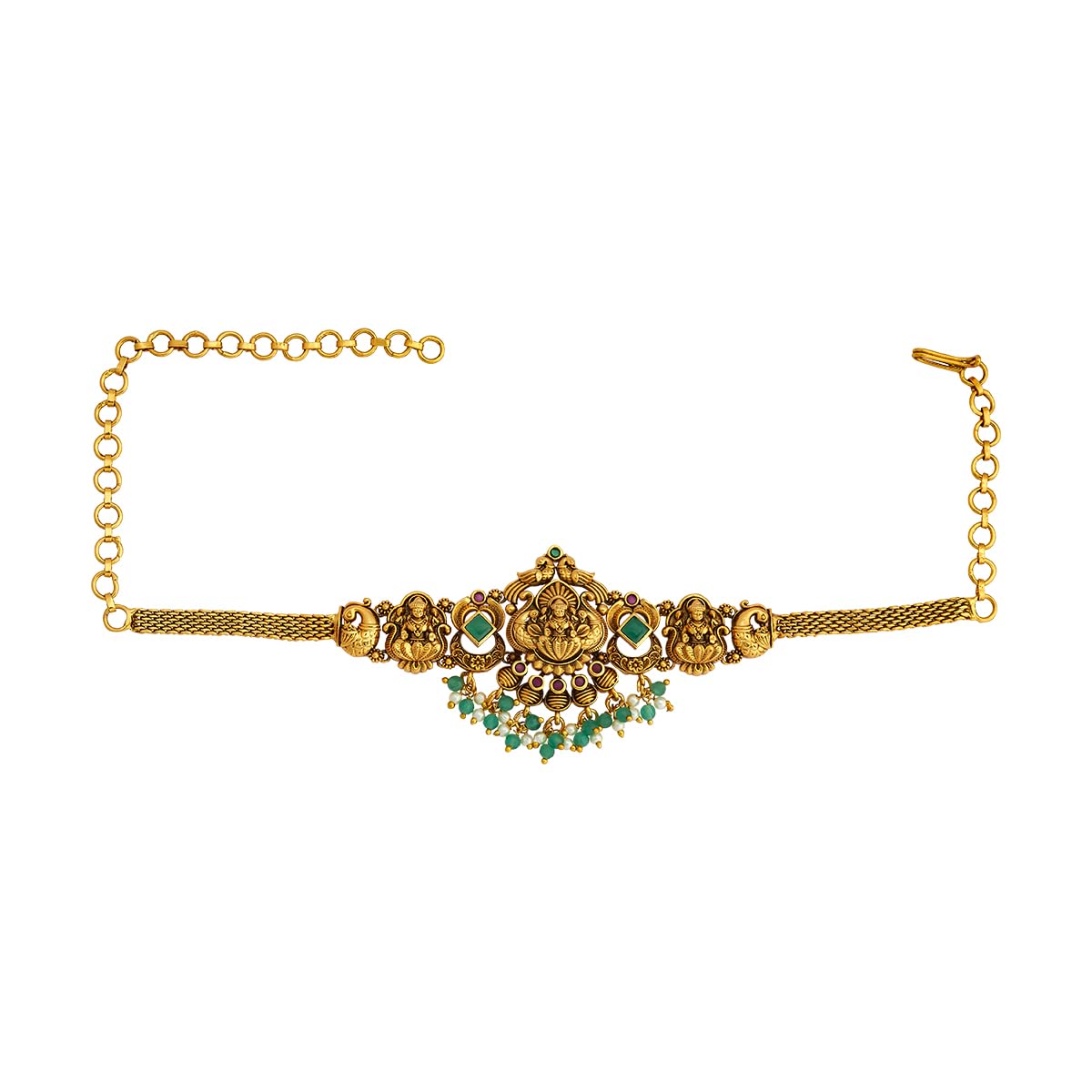 Fashion Jewellery Ruby Gold Polished Copper Antique Belt with Adjustable Chain, Best for Festive Season & Special Occasion - 440673-image-28