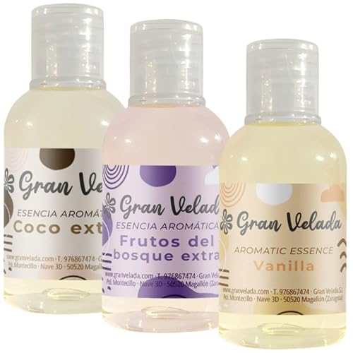 Gran Velada - Pack Ahorro Esencias Extra Concentradas 3 X 50 Ml Esencias Aromáticas Para Mikados Para Jabones Artesanales Para Velas Perfumadas Perfumar Creaciones Aroma Duradero