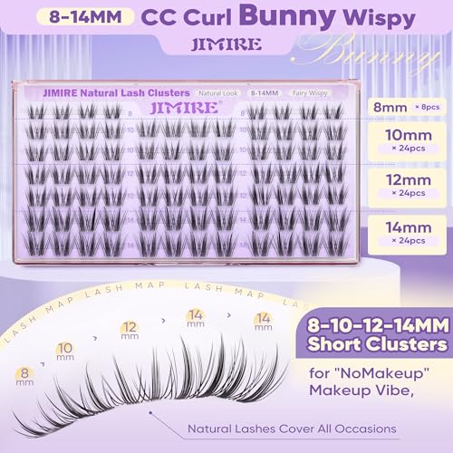 Image of Wispy Lash Clusters Natural Look Bunny Lashes Clusters 8-10-12-14MM Manga Cluster Eyelash Extensions Anime Short Eyelash Clusters Soft Pestanas Postizas Naturales DIY Lash Extensions at Home