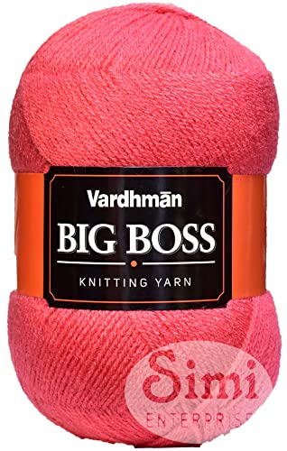 Image of Bigboss Melon 600 GMS Wool Ball Hand Knitting Wool /Art Craft Soft Fingering Crochet Hook Yarn, Needle Knitting Yarn Thread Dyed-FA Art-ABG
