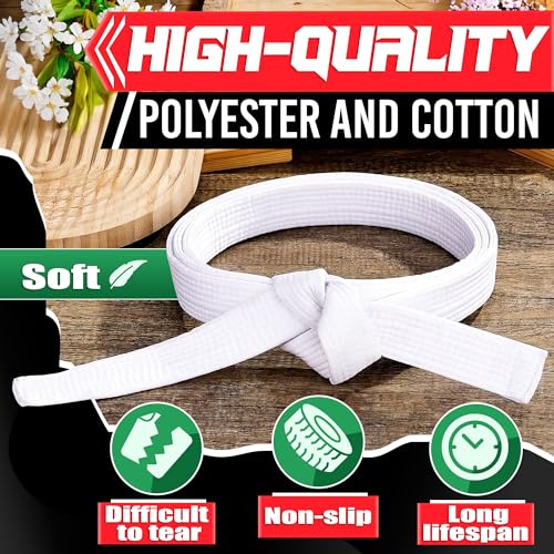 Mycritee SU-US-81194 Taekwondo Uniform White Belt For Women - Judo Belt Women Jiu Jitsu Gi Karate Belt Martial Arts Training Equipment White Belts thumb #2