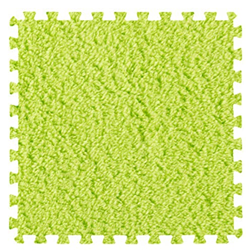 Dalles de moquette emboîtables pour isoler un sol froid | Tapis en peluche puzzle jaune 12x12"