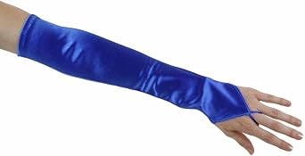 Greatlookz Soft Serenade Elbow Length Fingerless Gloves, Royal Blue