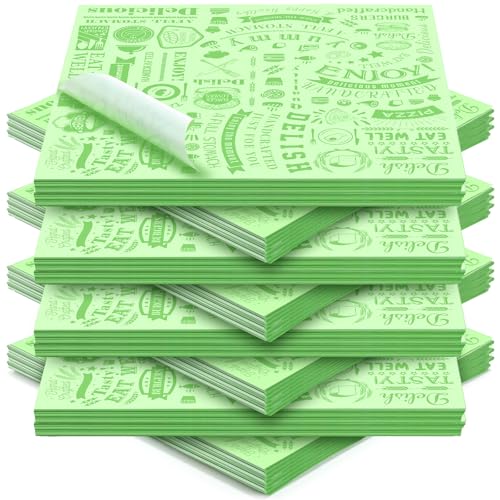 Outus 600 Pcs 12 x 12 Inch Deli Wax Paper Sheets, Light Green