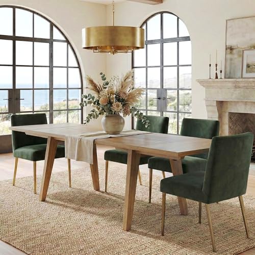 AllForWood Hevea Premium Solid Wood Extension Dining Table, Expandable Table for 4 to 8 Seats, Adjustable Modern Wooden Dining Furniture (Chairs Sold Separately)