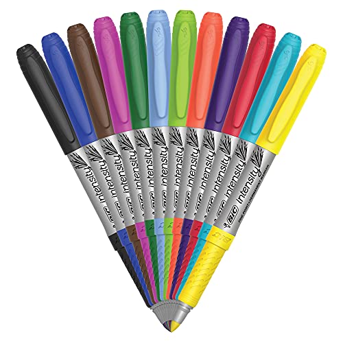 Bic Marking Permanent Marker Fashion Colors, Fine Point, Assorted, 12 Count (Bicgpmap12Asst) #TOP2
