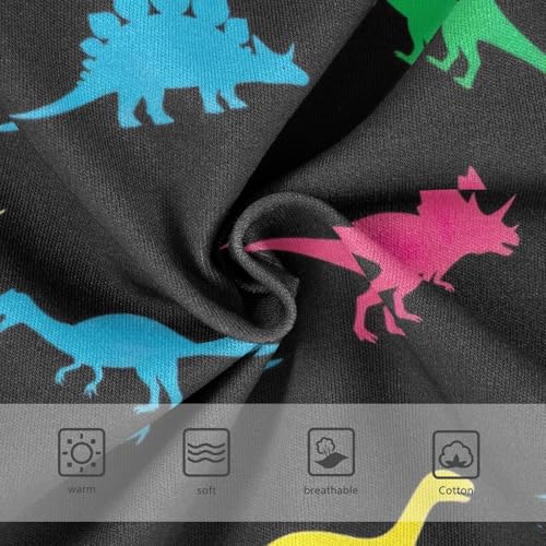 CHIFIGNO Boys' Cotton Briefs Printed Underwear Breathable Briefs Underwear for Toddler Boy, Colorful Dinosaur Black3