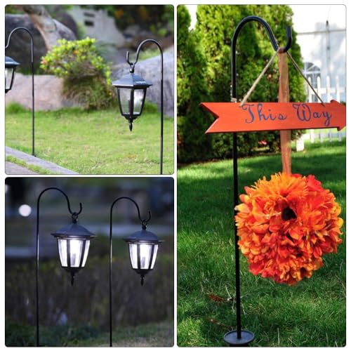 Mât de jardin pour mangeoire à oiseaux et lanterne extérieure - 3