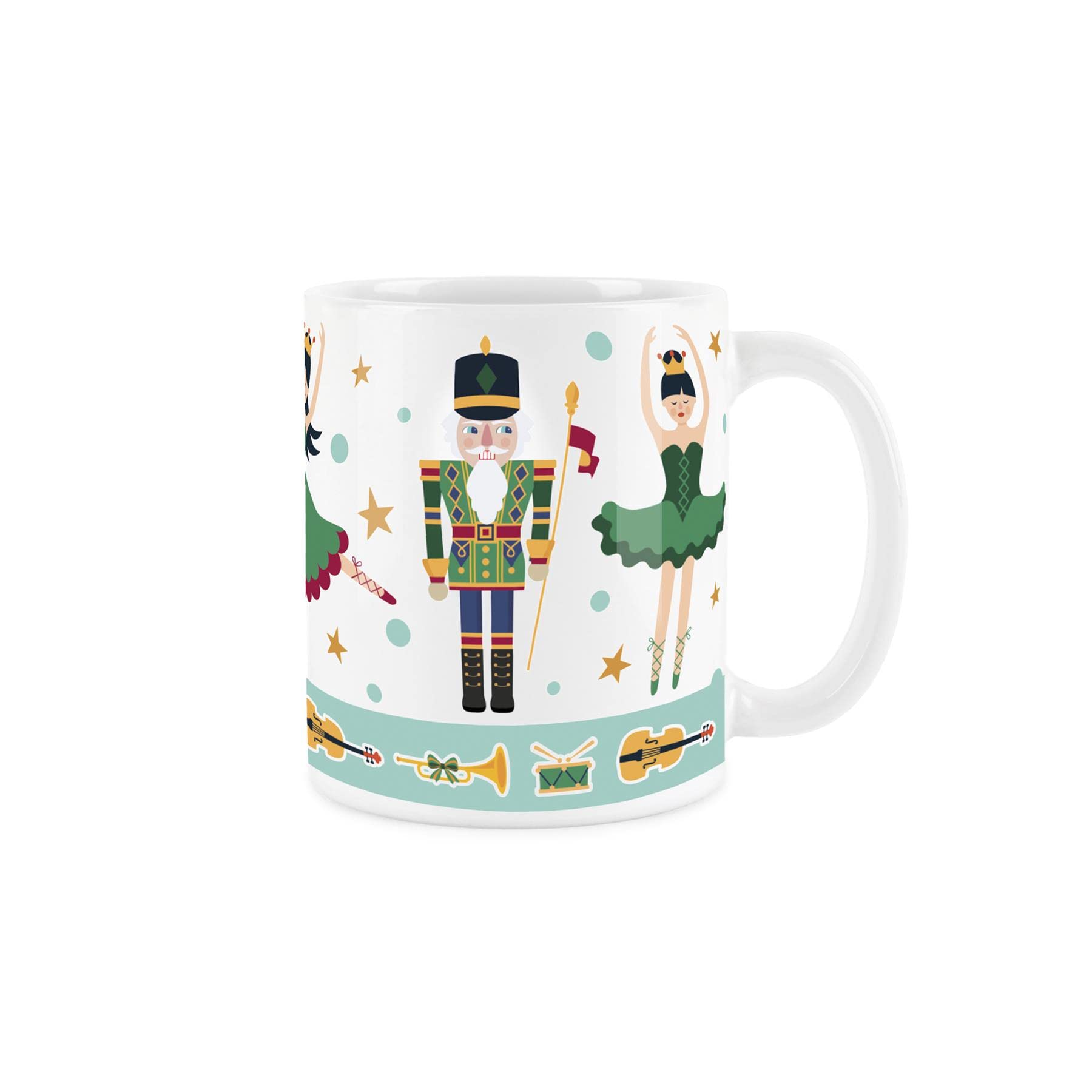 Purely Home Nutcracker Suite Christmas Mug - White Christmas Ballet Festive Coffee/Tea Gift Xmas Present 11oz