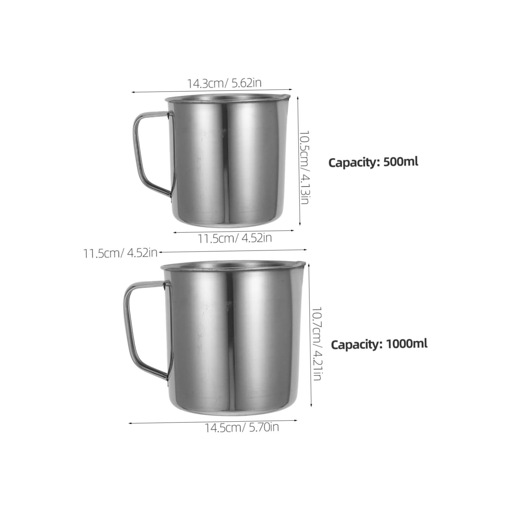 2piezas Vaso Medidor De Líquidos Tazas Inoxidable Resistente Para Panadería