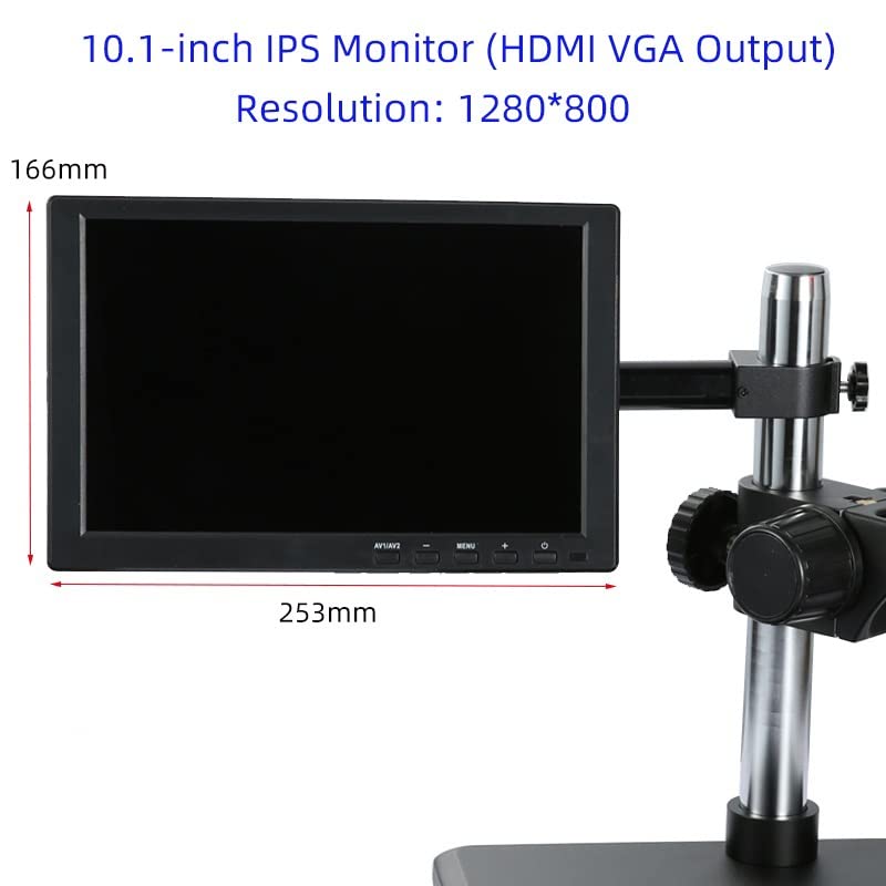 Microscope Industrial Digital Video Electron Microscope 10.1-inch 11.6-ich 13.3-inch Display(10.1-inch,25mm Hanging Rod)