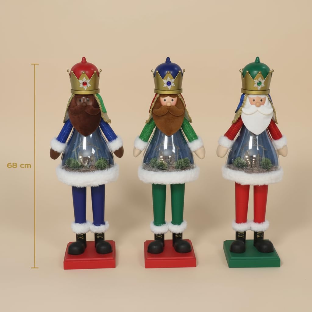 KAROLINE&CO. Décoration Noël – Père Noël 68 cm avec Lumières & Musique – Figurine Noel Premium – Deco Noël Élégante pour Maison – Boule de Noël | Poupée Festive Lumineuse