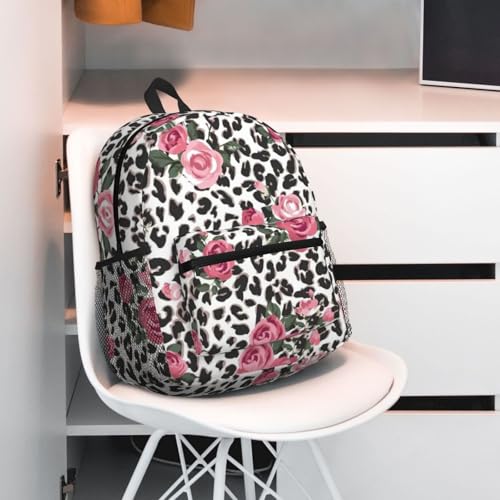 Sac à dos informatique léopard rose et noir de voyage pour PC portable classique - 7