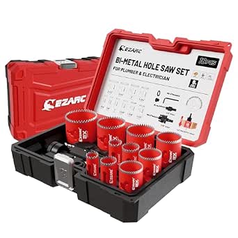EZARC 16PCS Bi-Metal Hole Saw Kit, 3/4"-2-1/2" for Multi-Materials