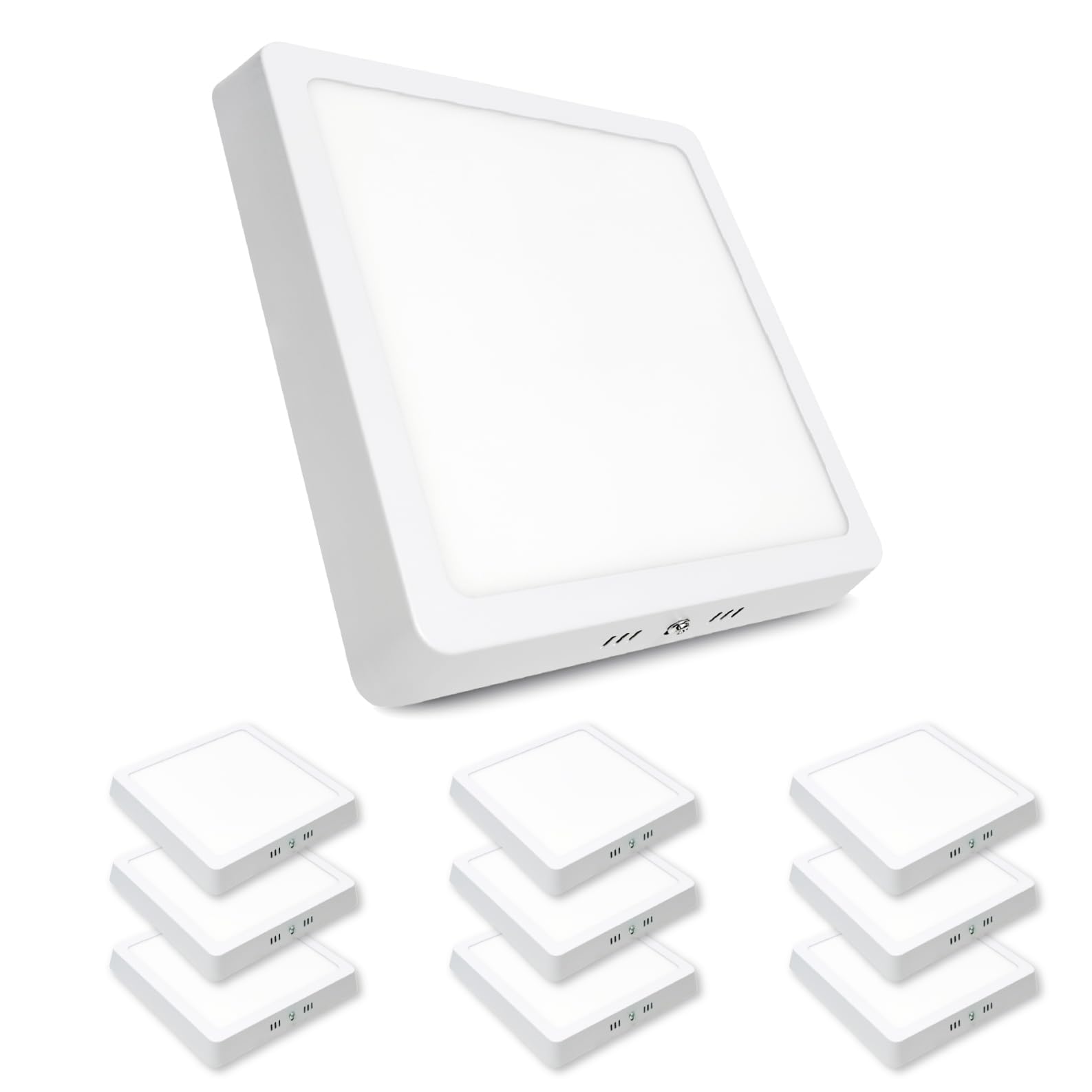 LED ATOMANT 10x Plafon LED Cuadrado Superficie 210x210mm 20W CCT 3000-6500K | Con Selector de color CCT, 1800 Lumenes, Driver incluido