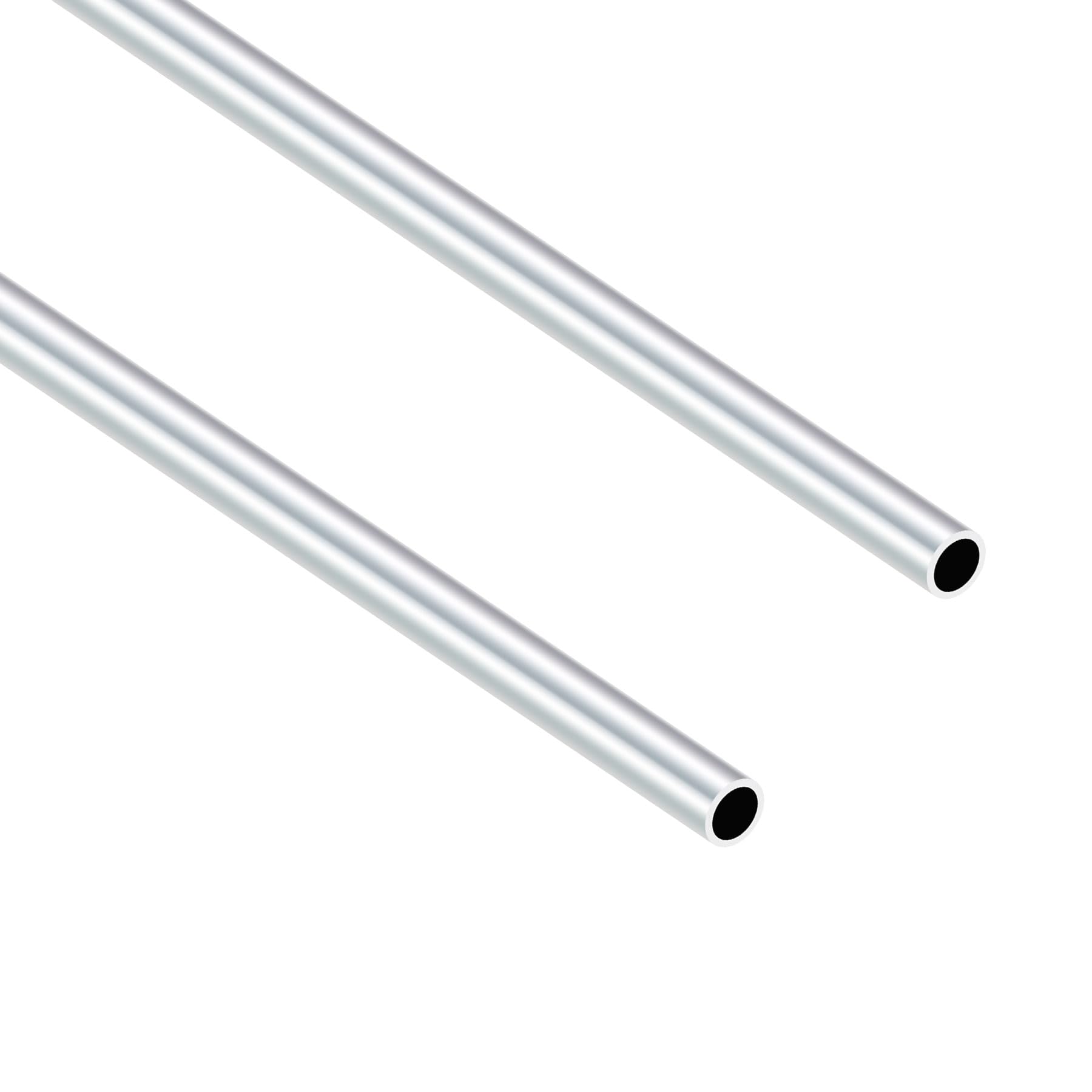 Imeistek Silver 6063 Aluminium Round Tubes, 9Mm Od 7Mm Id 400Mm Length Seamless Aluminium Tubes For Diy Model, Industrial,Decorative (2Pcs)