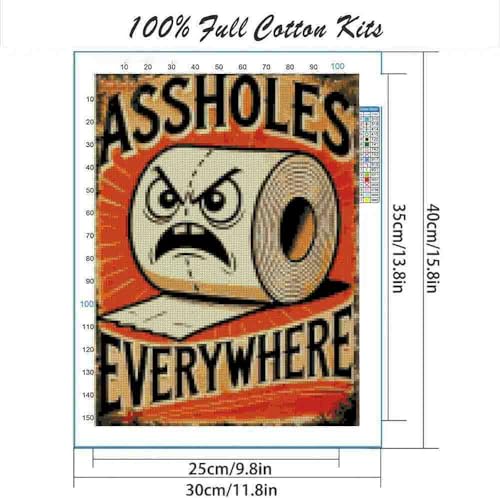 Image of Toilet Paper Cross Stitch Kits for Adults Beginner,Counted Cross Stitch Kits Printed Stitching Cute Patterns Dimensions Needlepoint Art Crafts Embroidery Kits for Adults Beginners (15.7x11.8 inch)