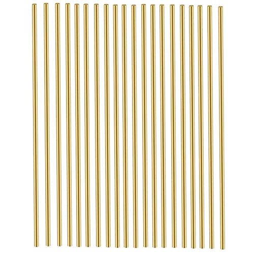 20 varillas de latón de 4 mm, barra de latón sólido redondo para torno modelo RC avión helicóptero DIY Craft – 100 mm de longitud