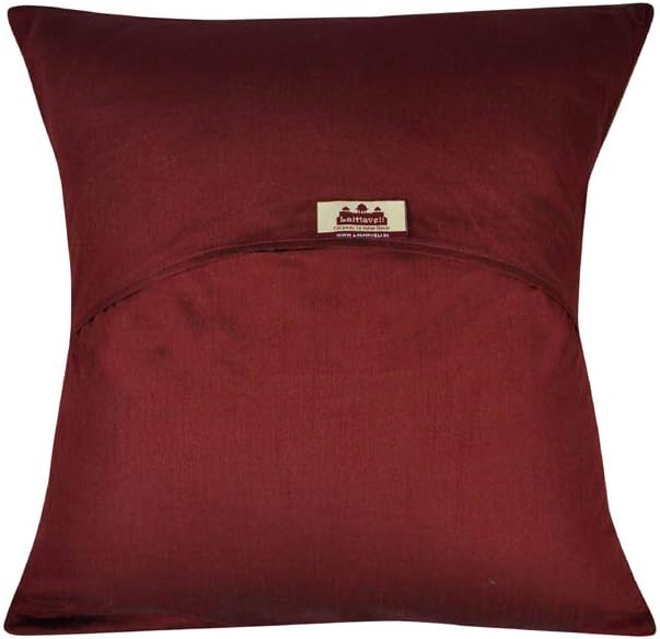 Lalhaveli Handmade Square Decorative Throw Pillows Cushion Covers Pillowcases for Sofa 16 x 16 inch Set of 3