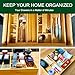 COIWAI Double Layer Bamboo Kitchen Drawer Organizer Cutlery Utensil Silverware Drawer Organizer, Silverware Tray for Drawer Removable Utensil Holder Flatware Organizer Multi-use Storage Box (L)