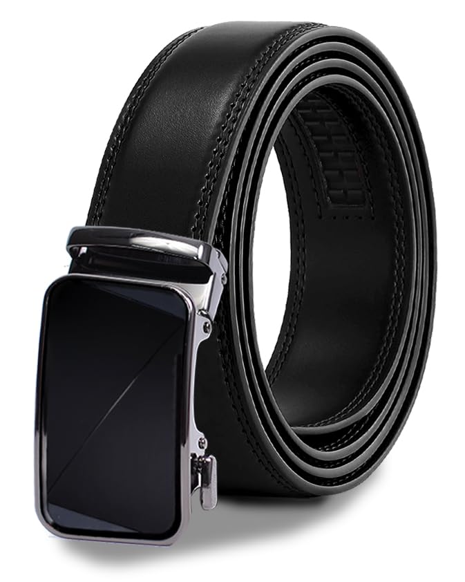 Image of WildHorn Men's Genuine Leather Belt for Men| Premium Auto-Lock Buckle | Adjustable up to 48 inch | Formal & Casual Wear | Micro-Adjust Fit | Stylish Gift Box Included