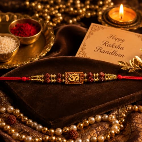 Image of CraftVatika Om Rakhi with Gift Combo Set for Brother Boy, Men, Designer Om Rakhi Combo for Brother Man, Rakhis for Rakshabandhan, Designer Rakshasutra Raki for Raksha Bandhan Festival Raakhee