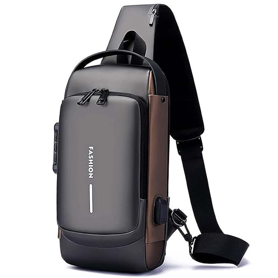 anti theft waterproof unisex sling bag, usb charging port shoulder backpack with multifunctional use for travel, hiking, camping, daily out, crossbody chest bags