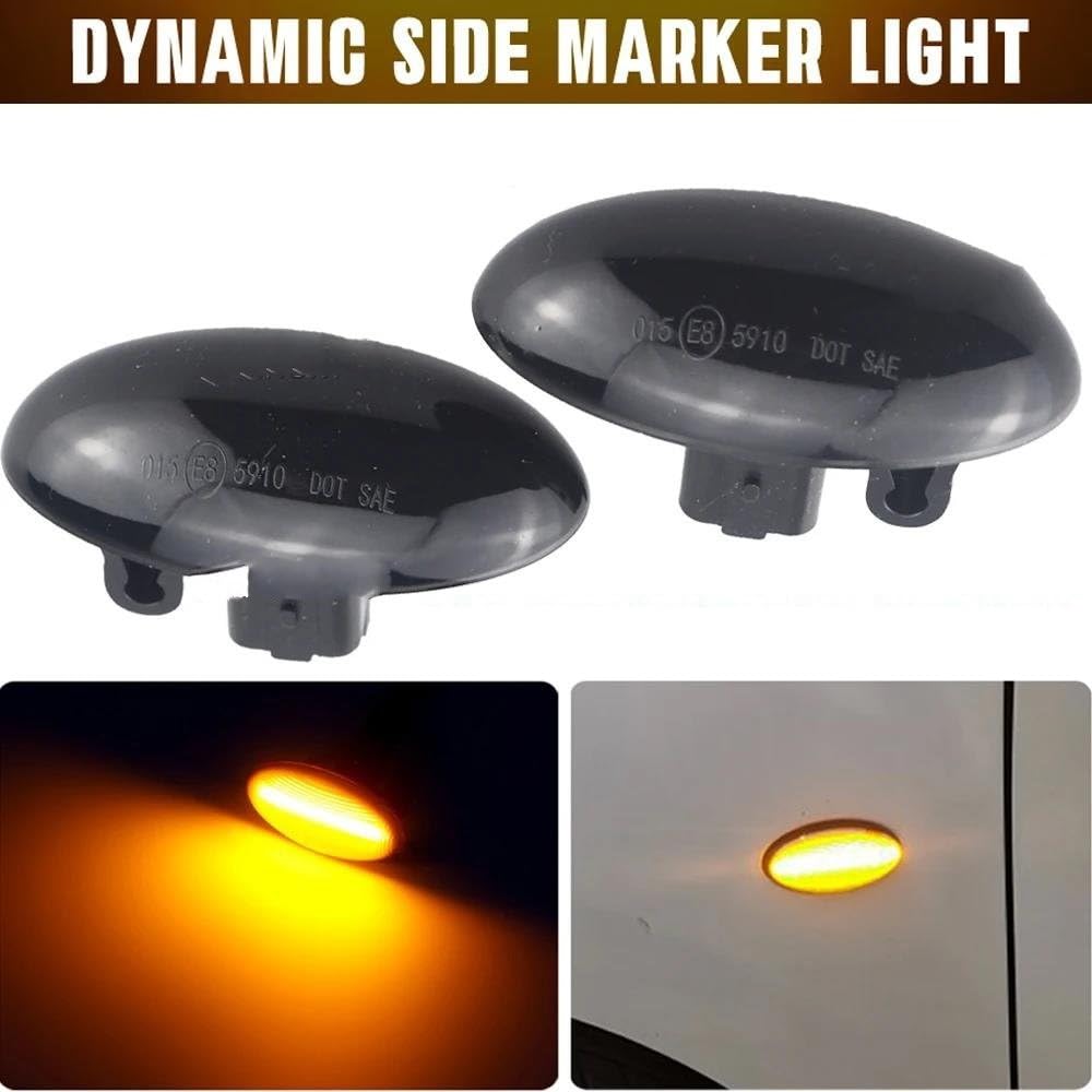 Conjuntos Luces Señalización Automóviles Para Peugeot 307 206 207 407 107 2 Uds Indicador Lateral Dinámico Señal Giro Fluctuante Intermitente Secuencial Accesorios Para Coche Luz Señal Giro Luces Indi
