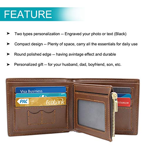 Photo Wallet,Personalized Wallet for Men, Custom Photo Engraved Wallet, Mens Bifold Wallet PU Leather2