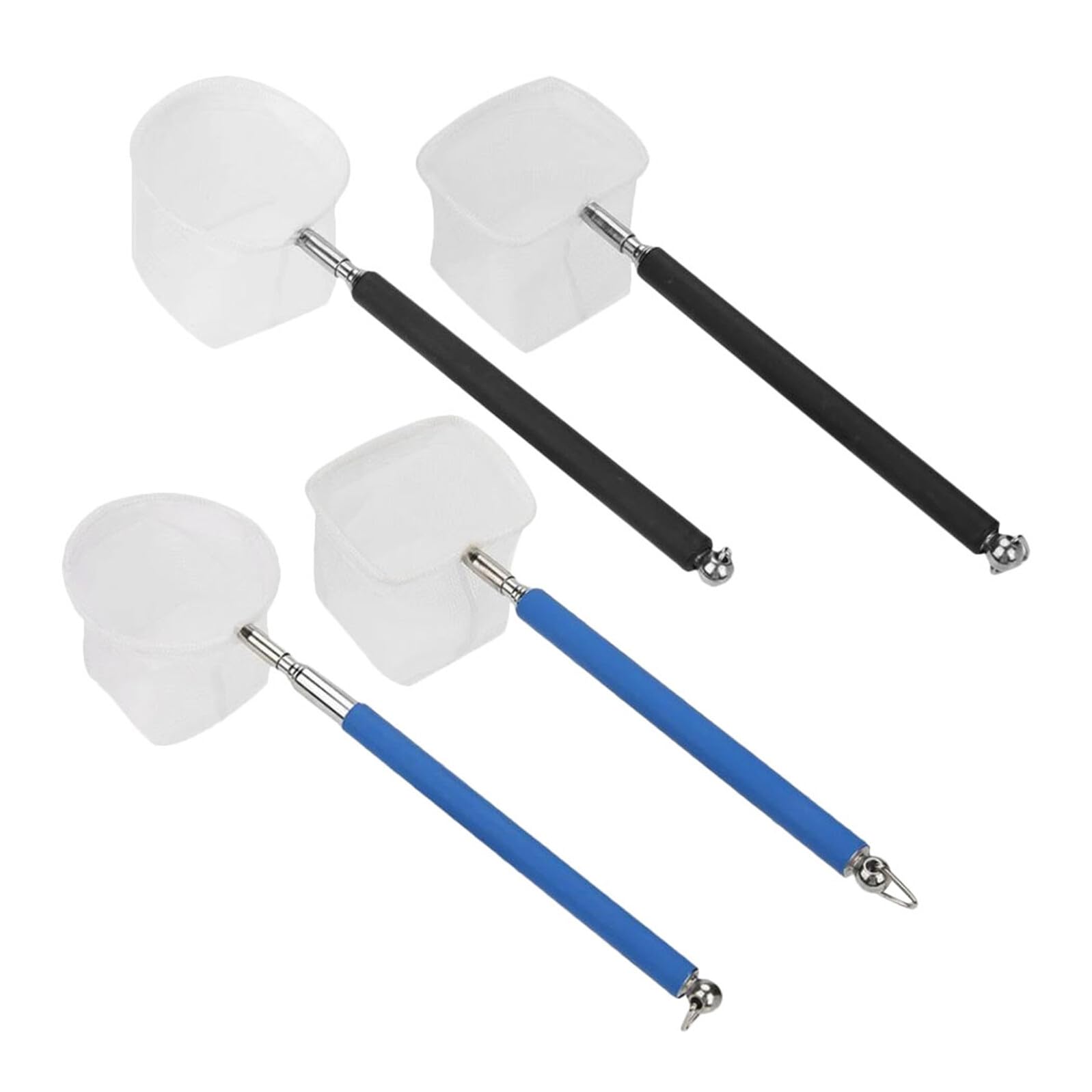 Filet télescopique pour aquarium Hohopeti en acier inoxydable avec manche ajustable lot de 4