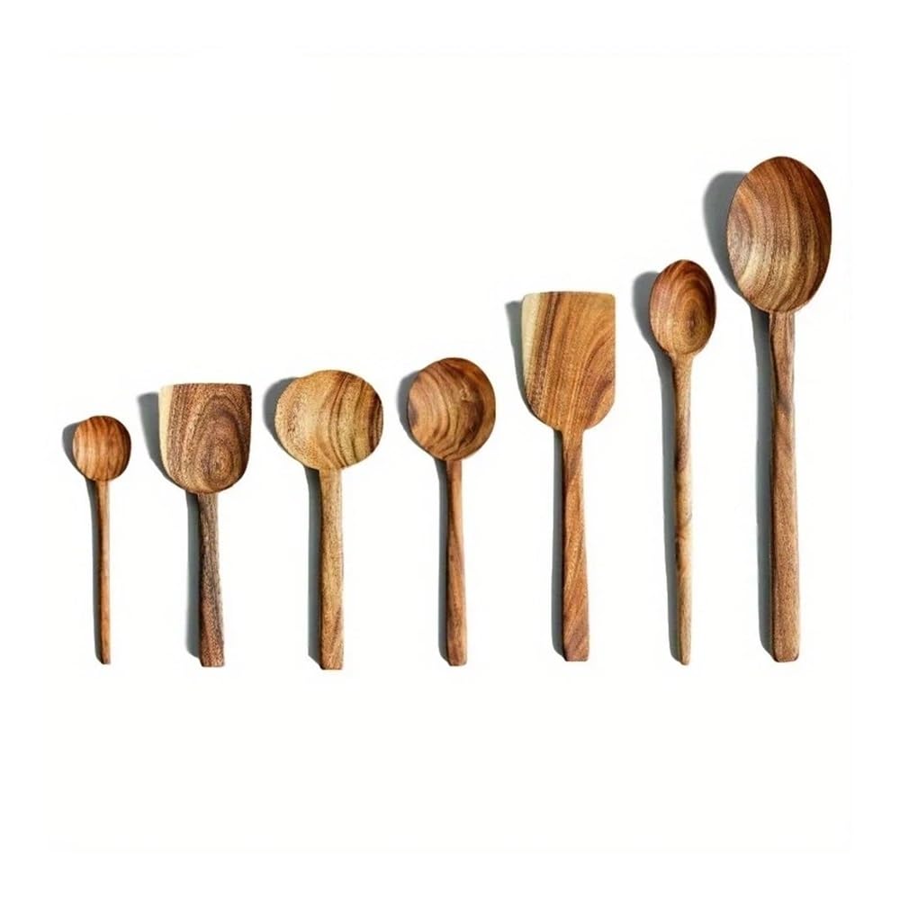 Thailändischer Pfannenwender aus Holz, antihaftbeschichtet, Kaffeelöffel, Kochen, Holz, Küchenutensilien-Set