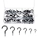 SUNYOK 94pcs Crochets à Visser de Plafond Mur Crochet Vis Noir en Métal Suspension Tasse de Café Outil Suspendu Pot de Plante Intérieur Extérieur 6 Tailles Différentes