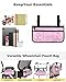 Wheelchair Side Storage Bag Pink Ribbon and Flower Breast Cancer Awareness Armrest Pouch with Cup Holder and Reflective Strip Wheelchair Accessories Organizer Bags for Walkers Rollator