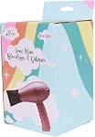 Mini Blow Dryer by Aria Beauty, Compact Foldable Travel Hair Dryer with Diffuser and Concentrator, Negative Ionic Technology, Dual Voltage, High and Low Heat, Rose Gold