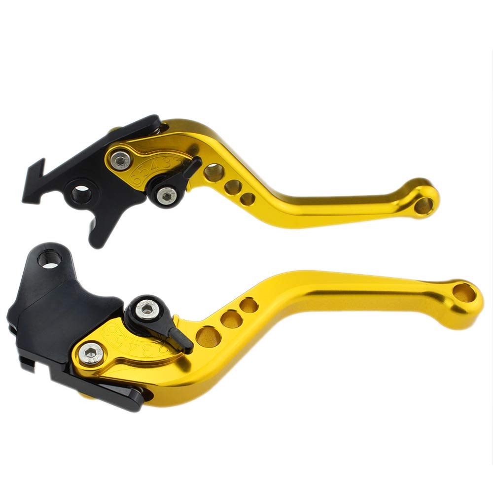 PROCNCMotorcycle Short Adjustable Brake Clutch Levers Fit for Kawasaki Z250SL 2016-2017 Ninja 300R/Z300 2013-2018 Ninja 250R 2008-2012 Ninja 400 2018-2023 (Gold)