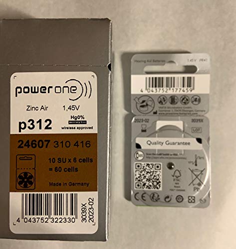 Size P312 Powerone Hearing Aid Batteries, 60 Count - Thumbnail 3