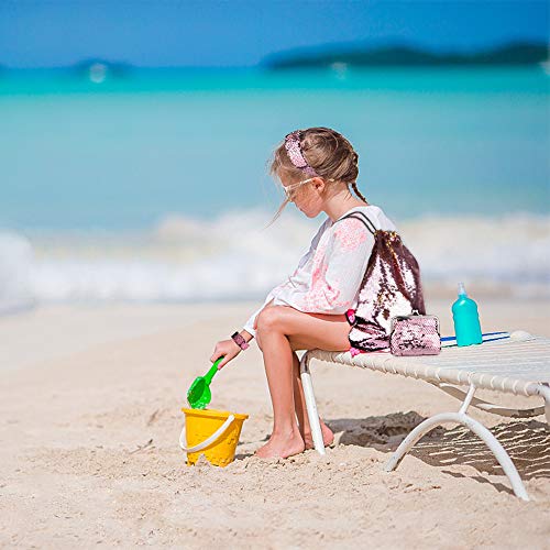 Wodasi Meisjesset met zeemeerminnentas, rugzak, pailletten, omkeerbaar, glitter, met hoofdband - Image 8