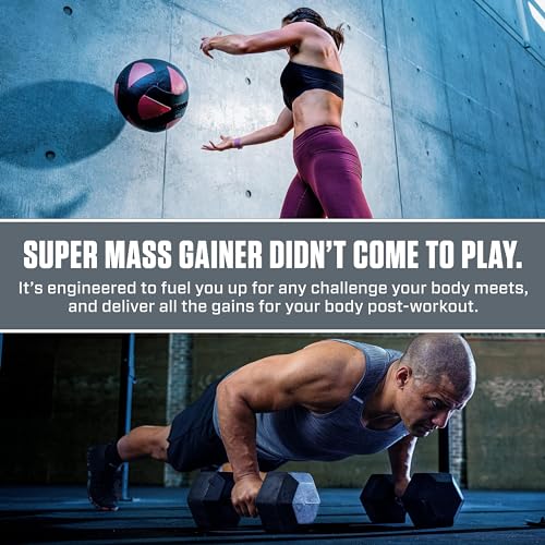 Image of Dymatize Super Mass Gainer Protein Powder, Gourmet Vanilla, 52g Protein, 1g Creatine, 1280 Calories, 10.7g BCAAs, 245g Carbs, Contains Whey Protein, Isolate, and Casein (16 Servings) (Pack of 2)