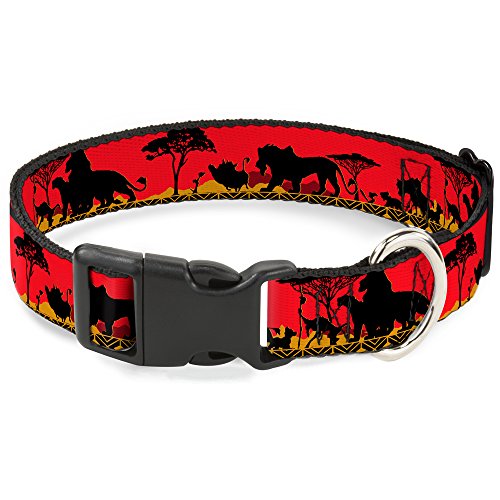Image of Buckle-Down Cat Collar Breakaway Mufasa Simba Just Cant Wait to Be King Family Silhouette 9 to 15 Inches 0.5 Inch Wide