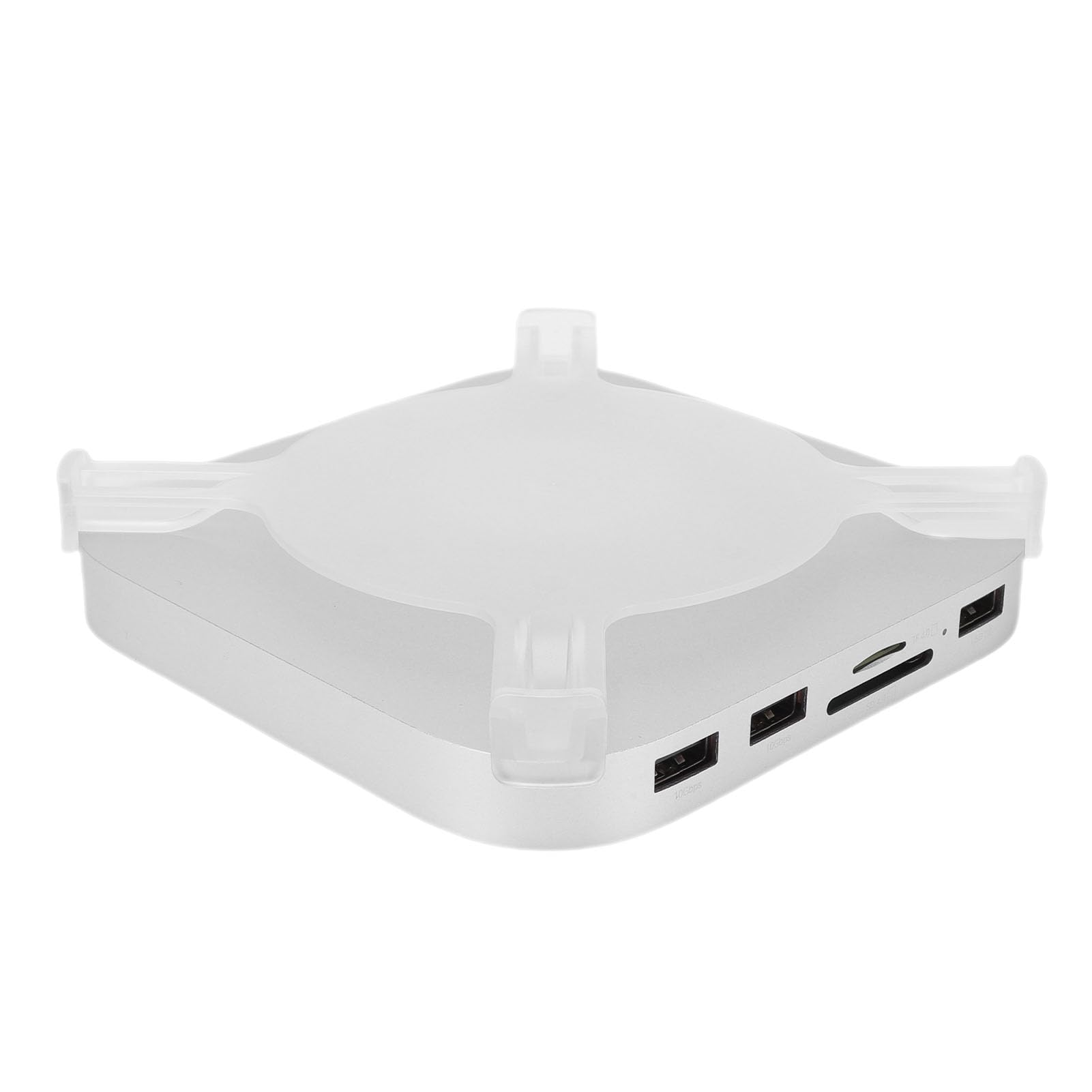 Cosiki Supporto Dock e Supporto per M4 Pro, Hub Multifunzionale con Custodia SSD e Slot per Scheda di Memoria per Soluzioni di Archiviazione Avanzate, Lega di Alluminio, Argento, 5"