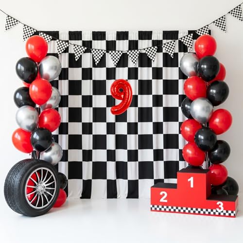 Image of TONIFUL 20 Pcs Number Balloon 2 Set 16 Inch Fat Red 0-9 Numbers Balloons | Small Custom Digital Mylar Foil Ballons for Birthday Valentine's Day Graduation Anniversary 2027 New Year Eve Party Decor