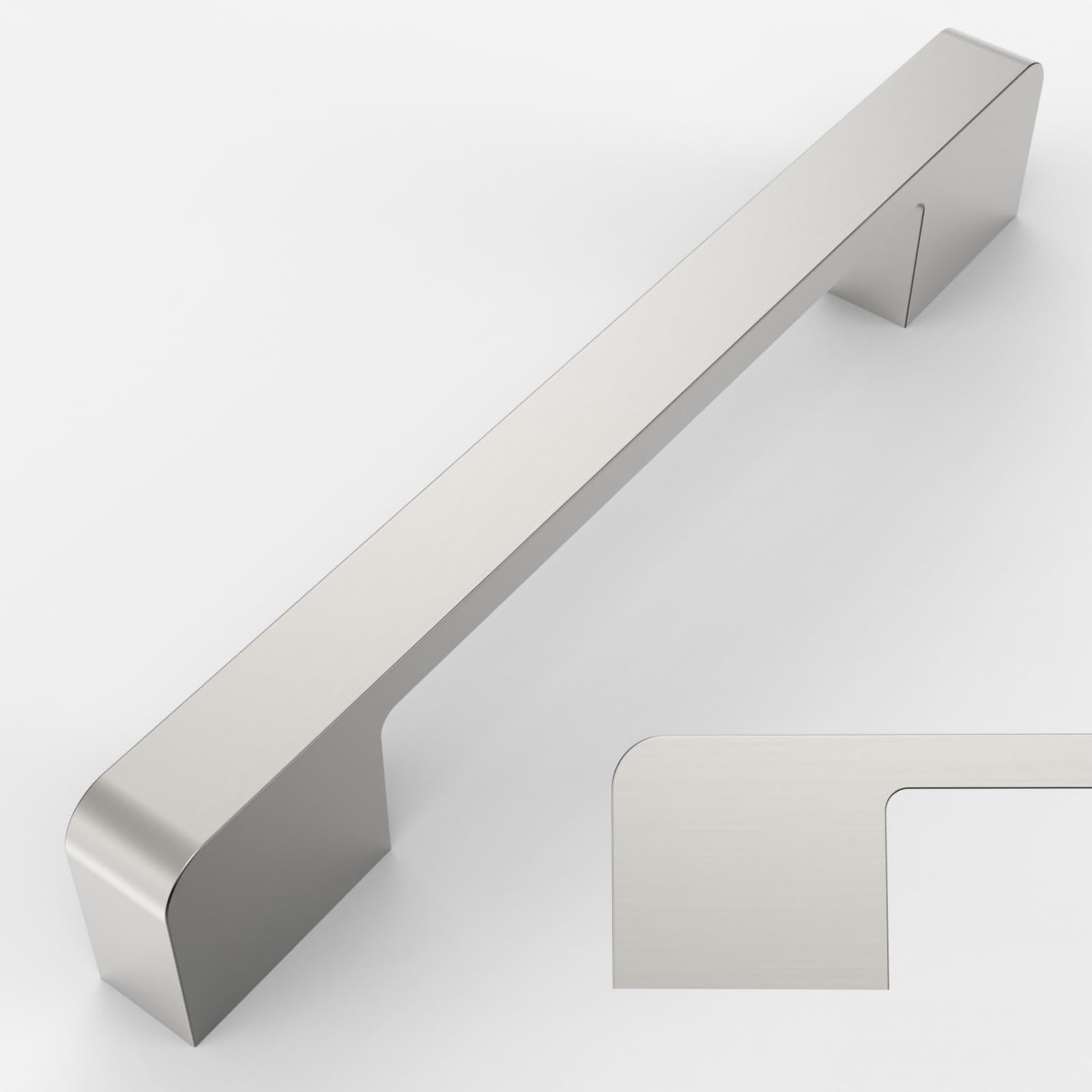 Amerdeco 10 Pack Satin Nickel Cabinet Pulls 5 Inch(128MM) Hole Centers Kitchen Handles Cupboard Drawer Pulls AM018