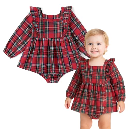 Image of Simplee kids Baby Girl Romper Floral Long Sleeve Ruffle Romper Bodysuit Summer Spring Outfits