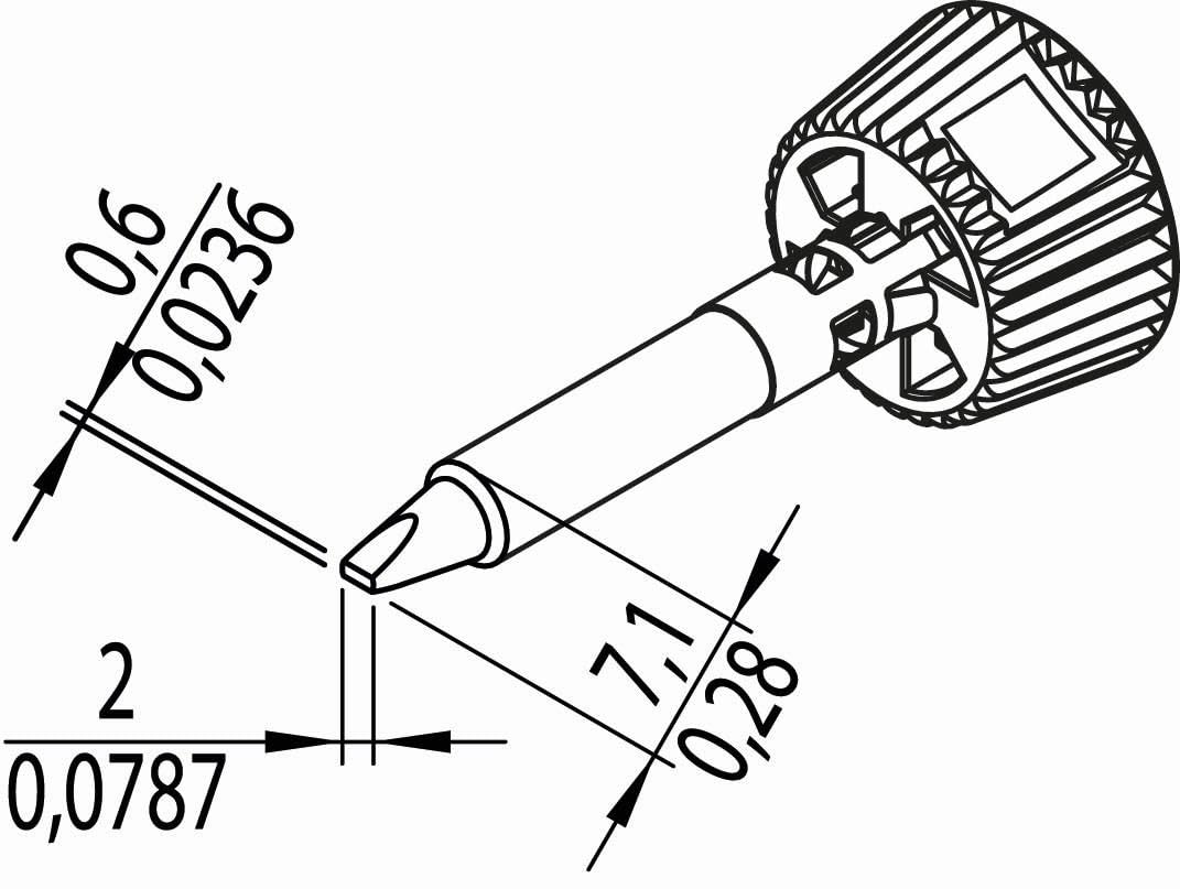 ERSA ERSADUR Lötspitze für i-Tool, gerade, meißelförmig, 1,2 mm