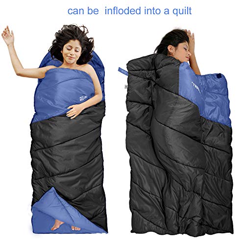 Bessport Saco de dormir 3 estações 4,4 °C/5 ℃ Saco de dormir leve repelente de água para uso externo
